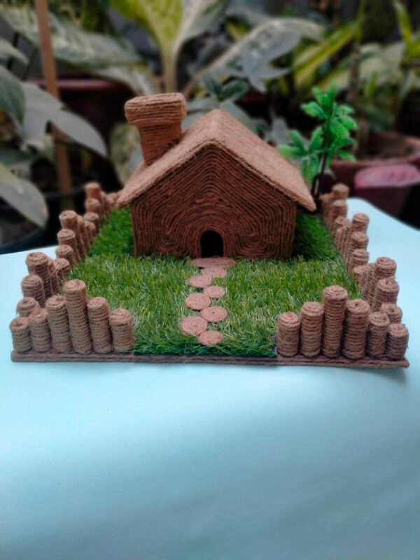 Handmade Miniature Jute Thread House – Rustic Home Décor - Image 2
