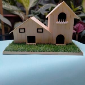 Handmade Miniature Popsicle Stick House – Wooden Art Décor