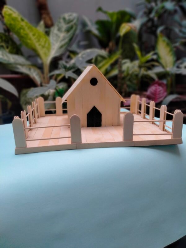 Handmade Miniature Popsicle Stick House – Artistic Home Décor - Image 2