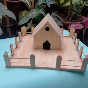 Handmade Miniature Popsicle Stick House – Artistic Home Décor
