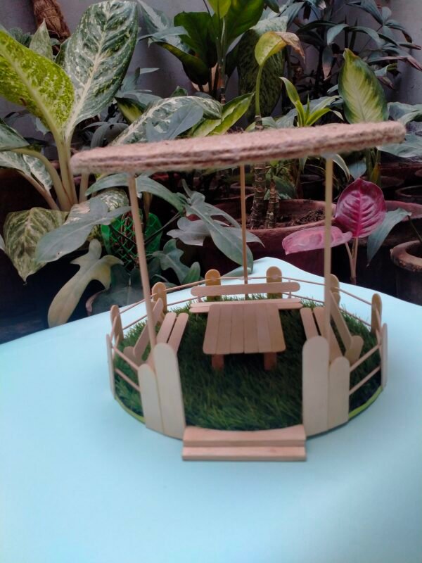 Miniature Wooden Gazebo – Handmade Home Décor - Image 2