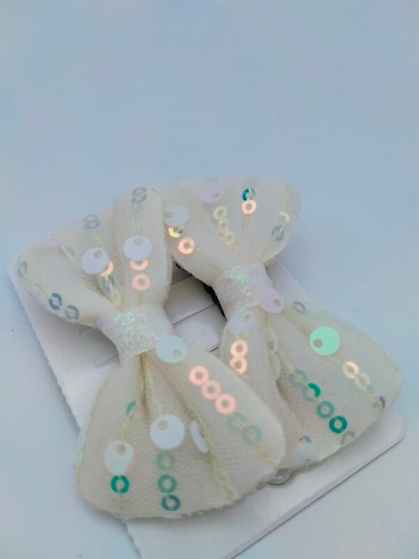 White Baby's hair Bow - Image 2
